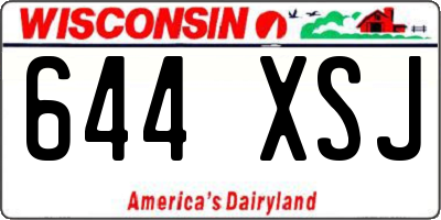 WI license plate 644XSJ