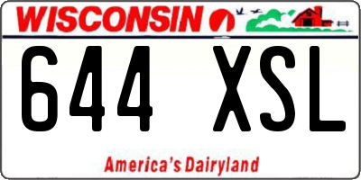 WI license plate 644XSL