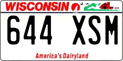 WI license plate 644XSM