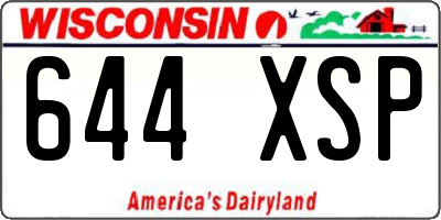 WI license plate 644XSP