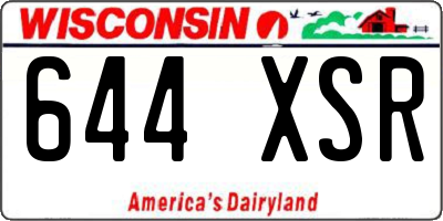 WI license plate 644XSR