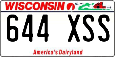 WI license plate 644XSS
