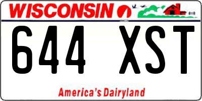 WI license plate 644XST