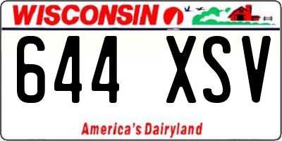 WI license plate 644XSV