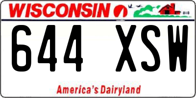 WI license plate 644XSW