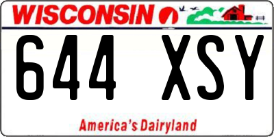 WI license plate 644XSY