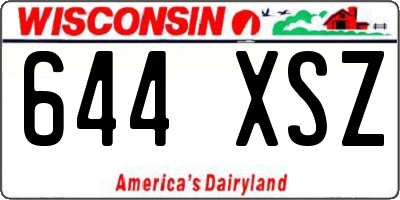 WI license plate 644XSZ