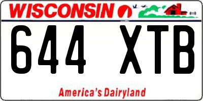 WI license plate 644XTB