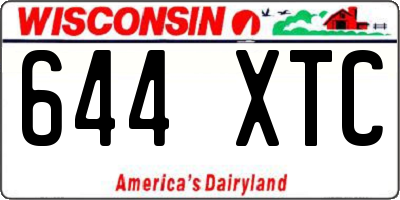 WI license plate 644XTC