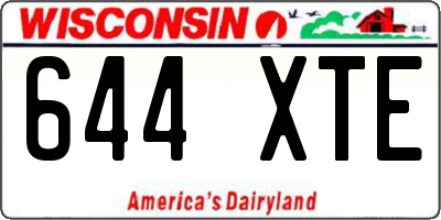 WI license plate 644XTE