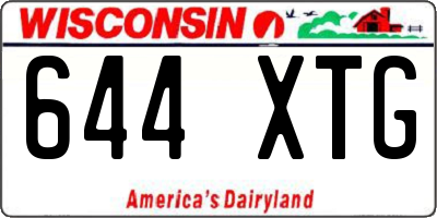 WI license plate 644XTG