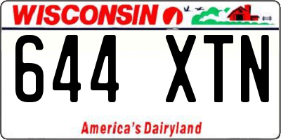 WI license plate 644XTN