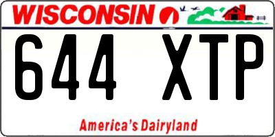 WI license plate 644XTP