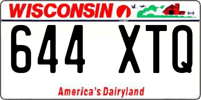 WI license plate 644XTQ