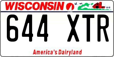 WI license plate 644XTR