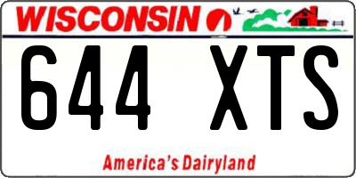 WI license plate 644XTS