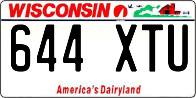 WI license plate 644XTU