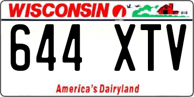 WI license plate 644XTV