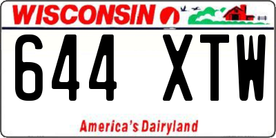 WI license plate 644XTW