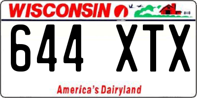 WI license plate 644XTX