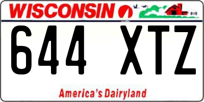 WI license plate 644XTZ
