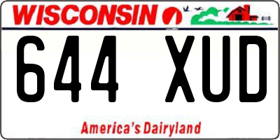 WI license plate 644XUD