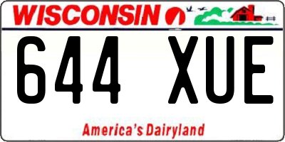 WI license plate 644XUE