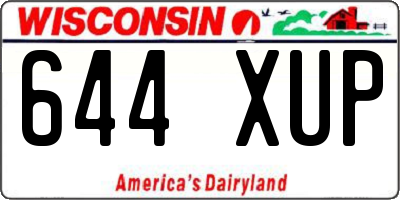 WI license plate 644XUP