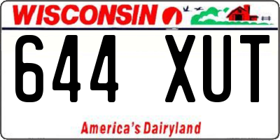 WI license plate 644XUT