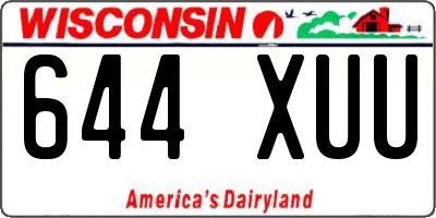 WI license plate 644XUU