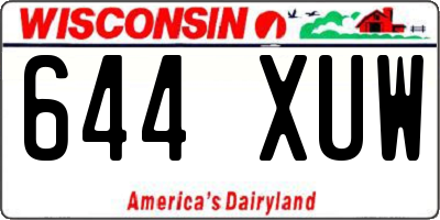 WI license plate 644XUW