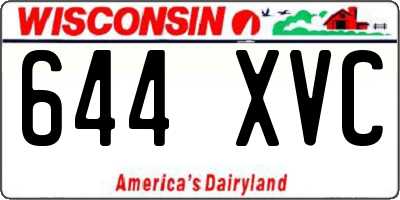 WI license plate 644XVC