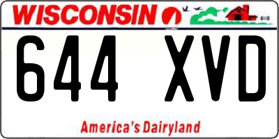 WI license plate 644XVD