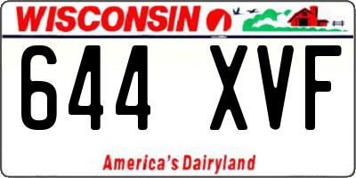 WI license plate 644XVF