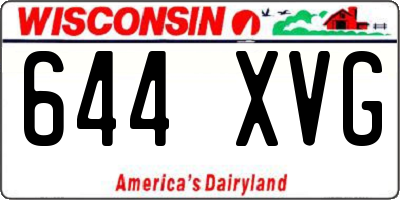 WI license plate 644XVG