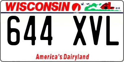 WI license plate 644XVL