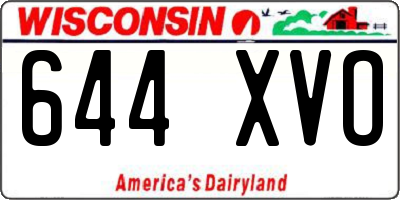 WI license plate 644XVO