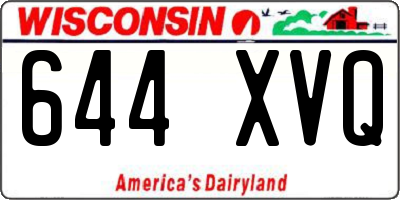 WI license plate 644XVQ