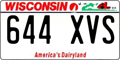 WI license plate 644XVS
