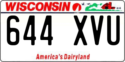 WI license plate 644XVU