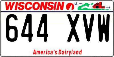 WI license plate 644XVW