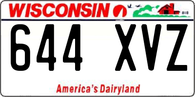 WI license plate 644XVZ
