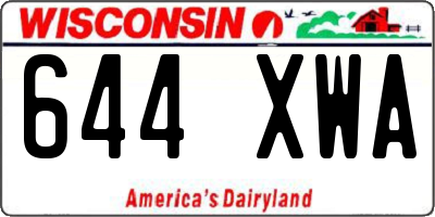 WI license plate 644XWA