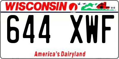 WI license plate 644XWF