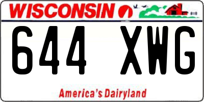 WI license plate 644XWG
