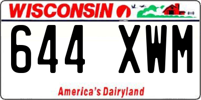 WI license plate 644XWM