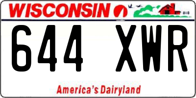 WI license plate 644XWR