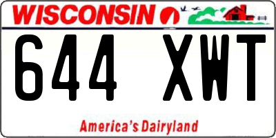 WI license plate 644XWT