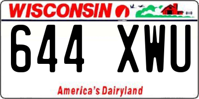 WI license plate 644XWU