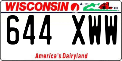 WI license plate 644XWW
